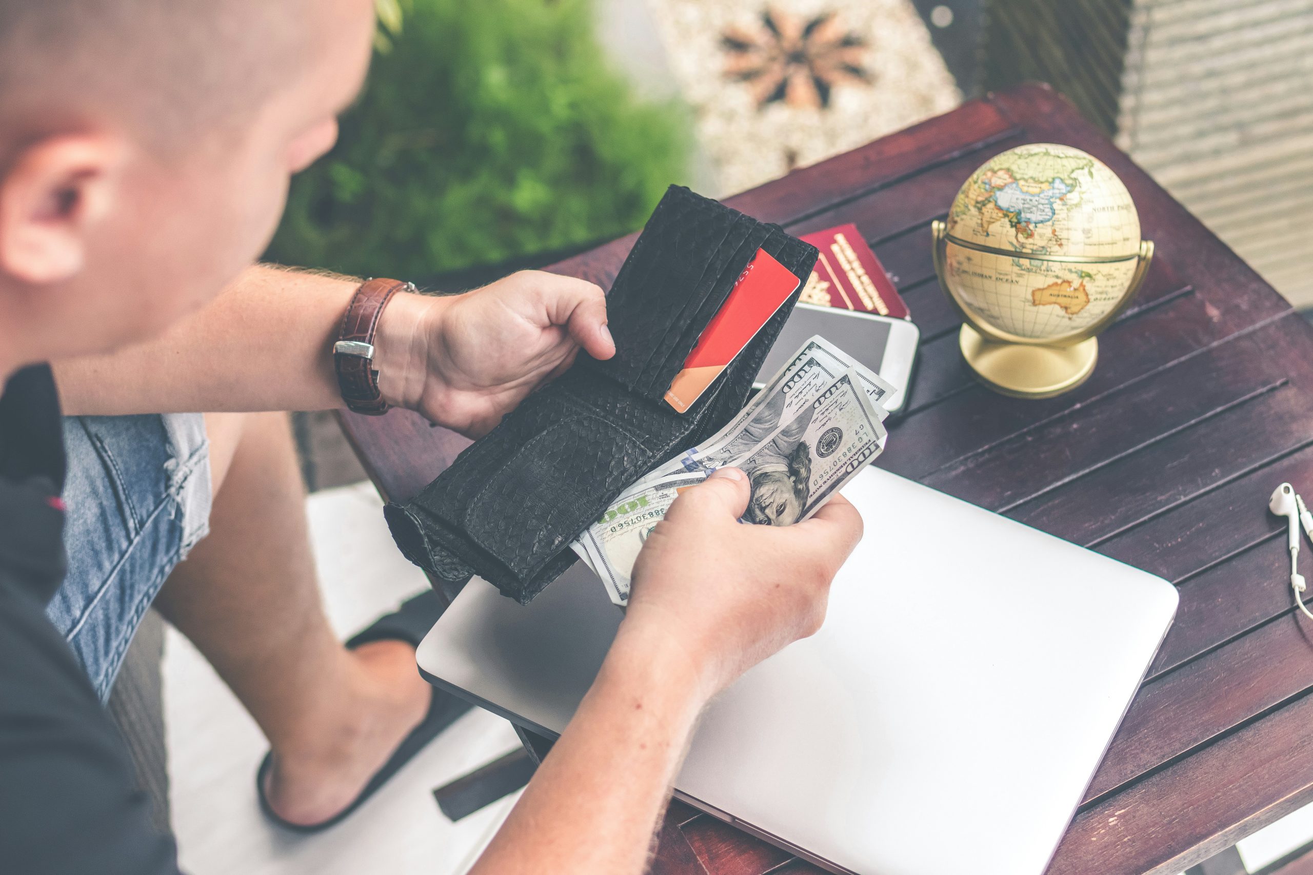 a person paying their bills