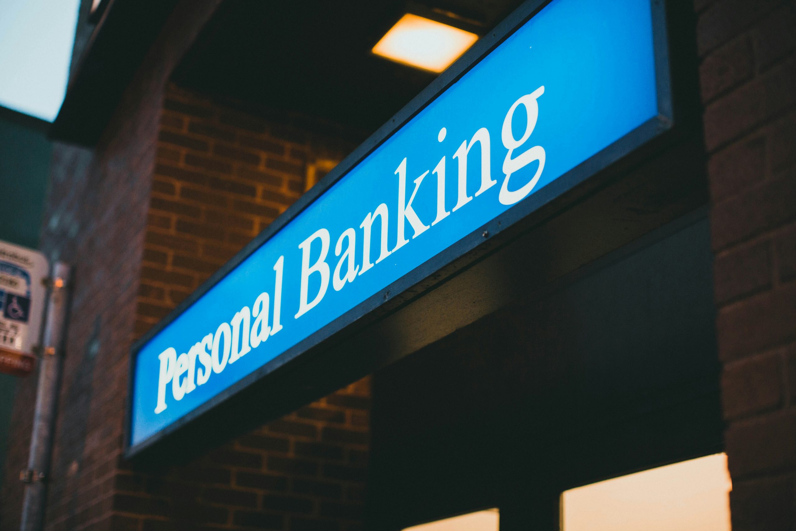 a bank sign